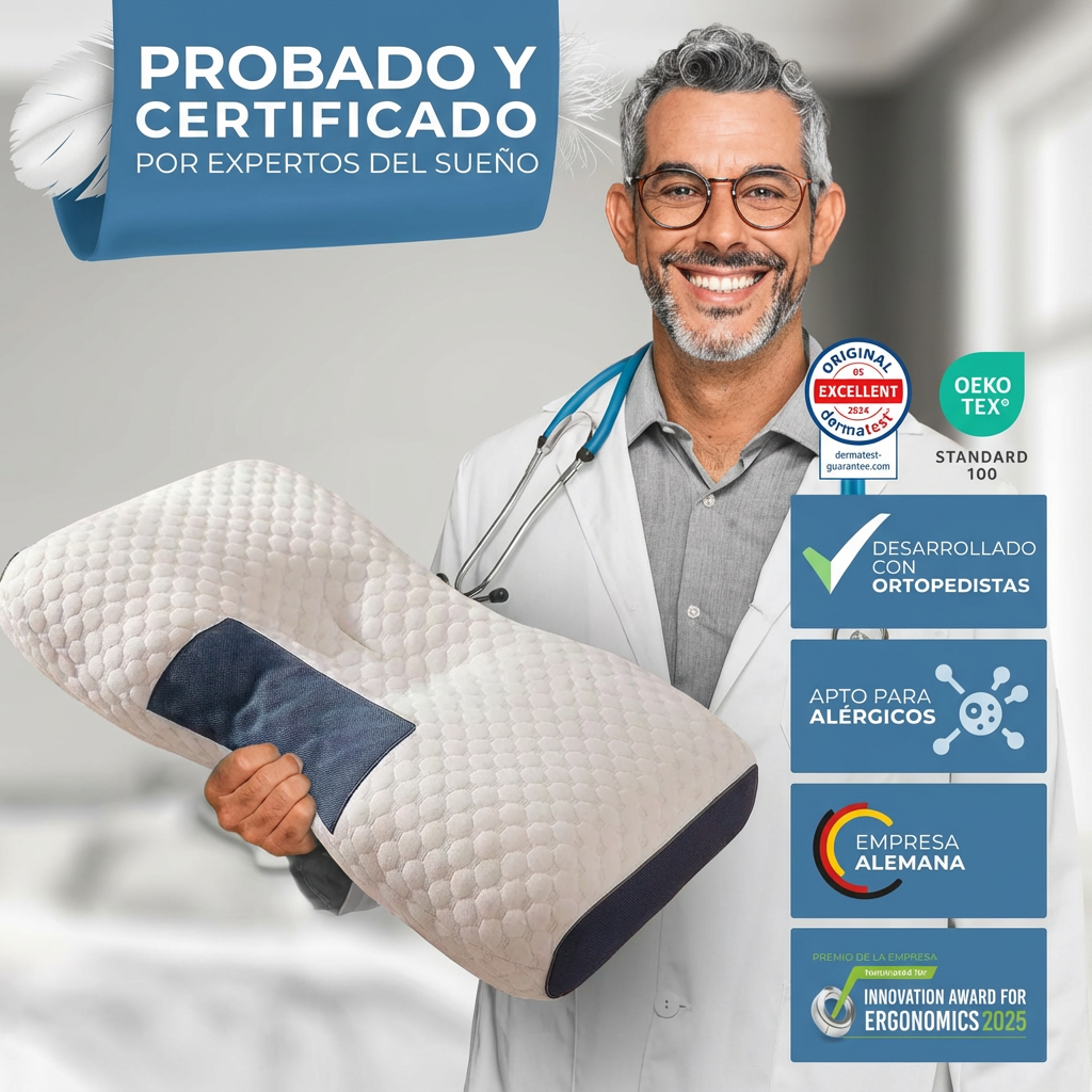 Almohada Ergonómica OrtoSleep™ – Descanso Cervical y Postura Perfecta