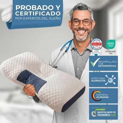 Almohada Ergonómica OrtoSleep™ – Descanso Cervical y Postura Perfecta